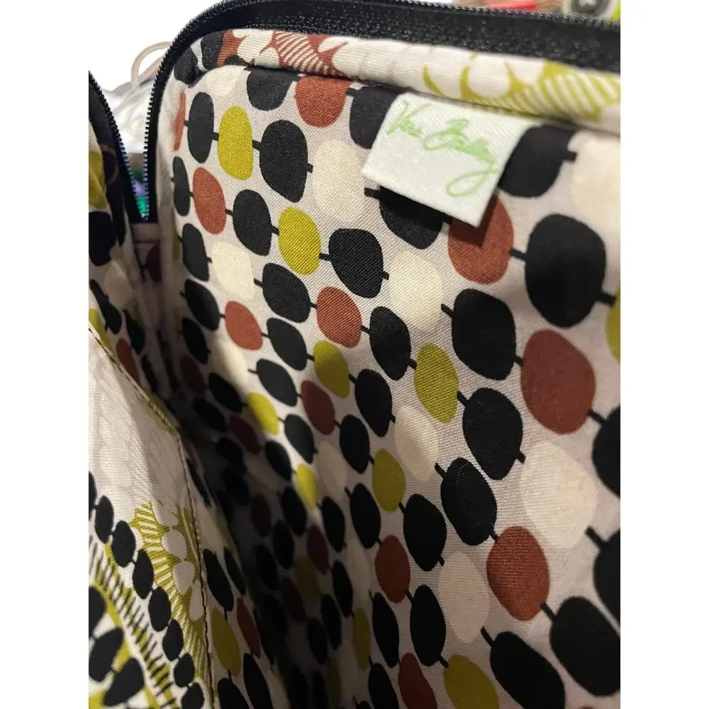 Vera Bradley Cocoa Moss‎ Black Brown Green Cream Cotton Tablet Case Zip closure